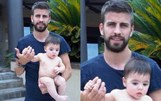 De férias, Shakira compartilha foto do marido Gerard Piqué com o filho Milan no colo