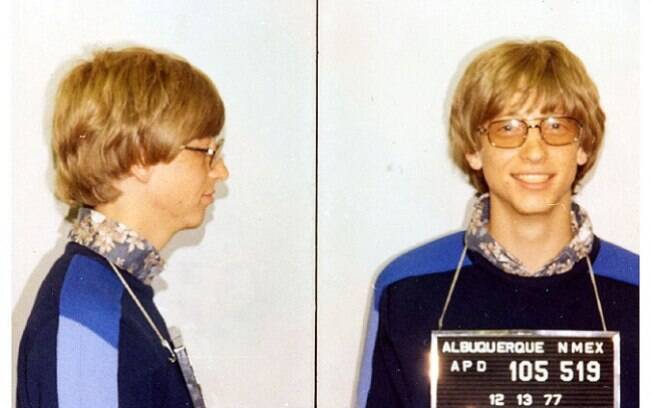 Fotos de Bill Gates quando foi detido por dirigir sem habilitação, 1977.