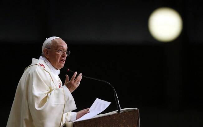 Papa Francisco durante homilia na Catedral Metropolitana do Rio. Discursou convocou líderes para o ato missionário