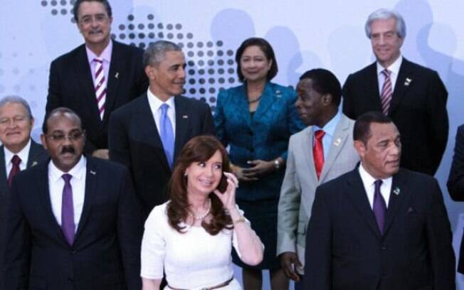 Presidentes posam para foto na Cúpula das Américas
