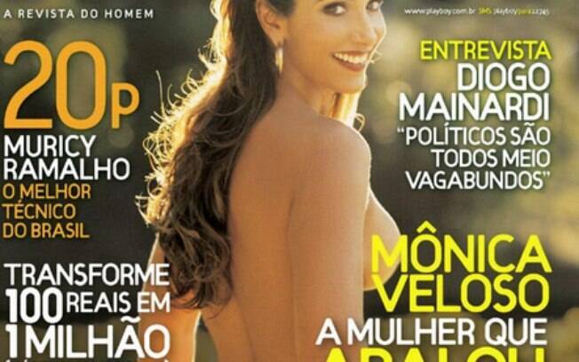 A nudez e o poder: a Playboy estampou uma de suas capas de 2007 com Monica Veloso, que teve um filho com o senador Renan Calheiros. Foto: Reprodução