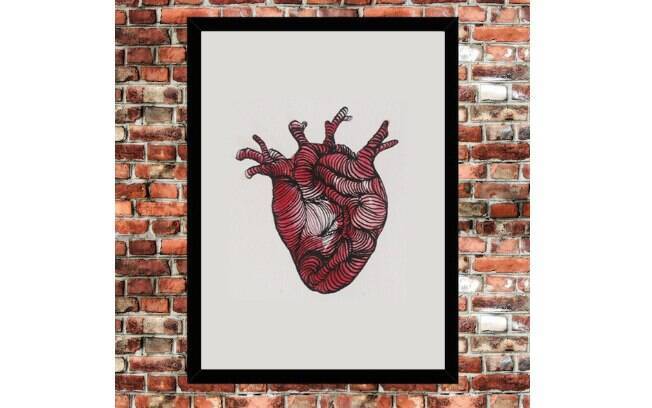 Pôster do Estúdio BoraLá com desenho de coração humano (Paralela Gift)