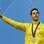 Thiago Pereira comemora com a medalha de prata conquistada nos 400 m medley. Foto: AP