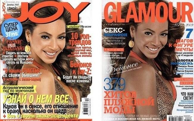 ...o que também aconteceu na capa das revistas Joy e Glamour