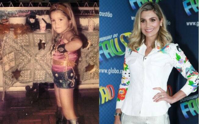 Flávia Alessandra postou no Instagram uma foto de quando era criança e brincou: 'Sim, sou a Mulher Maravilha'