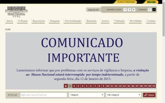 Museu Nacional é fechado por atraso em pagamentos de funcionários