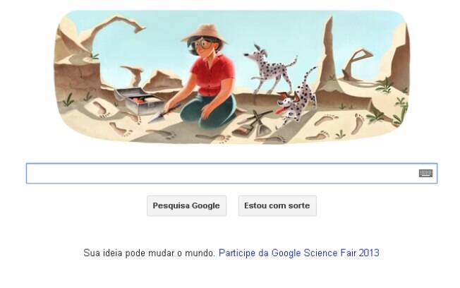 Doodle em homenagem à Mary leakey é exibido pelo Google nesta quarta-feira