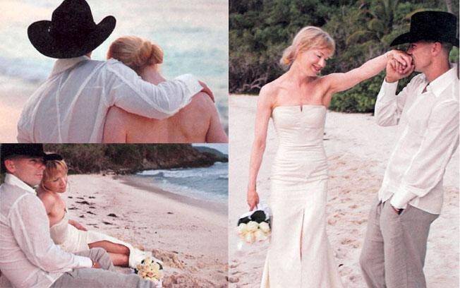 Quatro meses. Foi o tanto que durou a união de Renée Zellweger e Kenny Chesney. A cerimônia, superíntima, aconteceu em 2005 em uma praia nas Ilhas Virgens