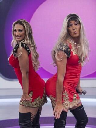 Rodrigo Faro se transforma em Valesca Popozuda e imita a cantora de funk em 'O Melhor do Brasil'.