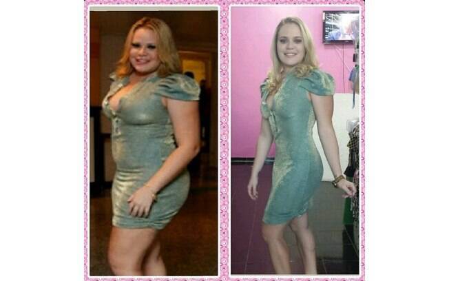 A ex-BBB Paulinha antes e depois da dieta que a fez perder 35 quilos em sete meses. Foto: Reprodução/Instagram