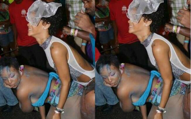Rihanna sentiu-se à vontade no carnaval de Barbados