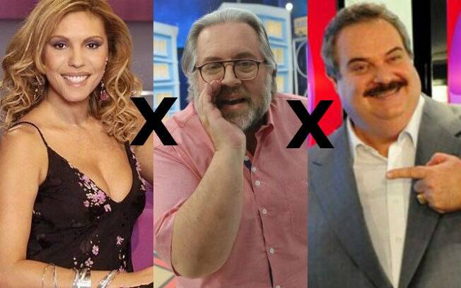 Leão Lobo entre Márcia Goldschimitt e Gilberto Barros, pessoas que ele não quer ver na frente novamente