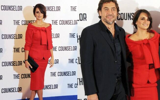 A atriz foi acompanhada do marido, Javier Bardem, ao lançamento do filme 'The Counselor' em Londres