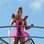 Também no carnaval de Salvador, em 2010, a cantora subiu no trio elétrico usando roupa rosa e roxa inspirada no circo, feita por Walério Araújo  . Foto: Max Haack/AgNews