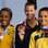 Joanna posa com a medalha de bronze ao lado da norte-americana Elizabeth Julia Smit e da jamaicana Alia Atkinson . Foto: Vipcomm