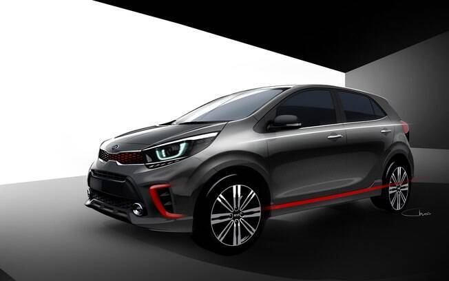 Kia Picanto da nova geração passará a ter desenho mais esportivo que a anterior pelos detalhes revelados até agora Kia Picanto da nova geração passará a ter desenho mais esportivo que a anterior pelos detalhes revelados até agora
