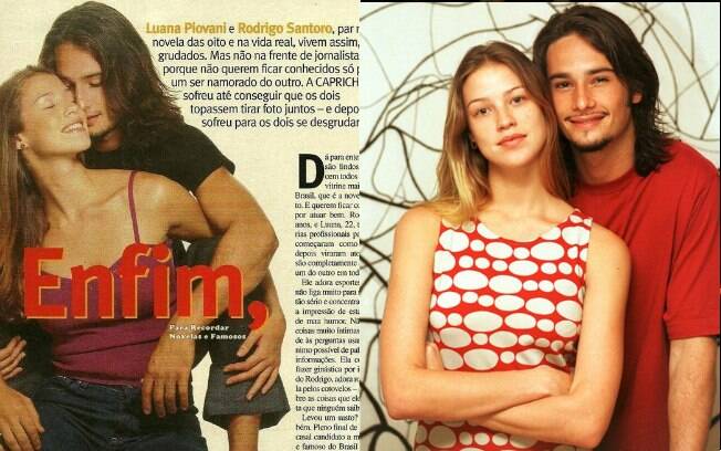 Rodrigo Santoro e Luana Piovani namoraram por três anos, terminando em 2000, quando a atriz foi flagrada traindo o ator com o empresário Cristiano Rangel em Salvador