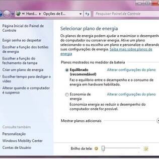 Windows possui ferramenta para controlar consumo de energia