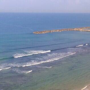Vista do mar Mediterrâneo que banha Tel Aviv