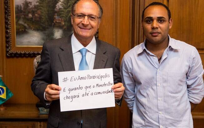 Governador Geraldo Alckmin e o líder do Movimento #EuAmoParaisópolis, Gilson Rodrigues