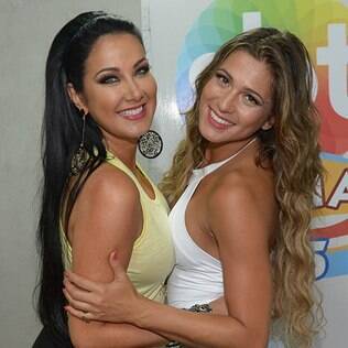 Helen Ganzarolli e Lívia Andrade no 'SBT Folia'