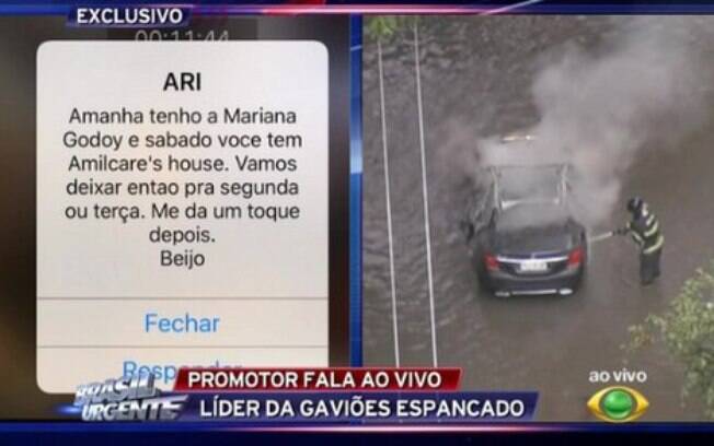 Datena recebeu uma mensagem particular que apareceu ao vivo no