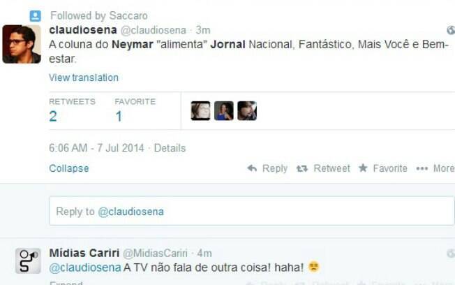 Redes sociais ganharam críticas à cobertura sobre Neymar