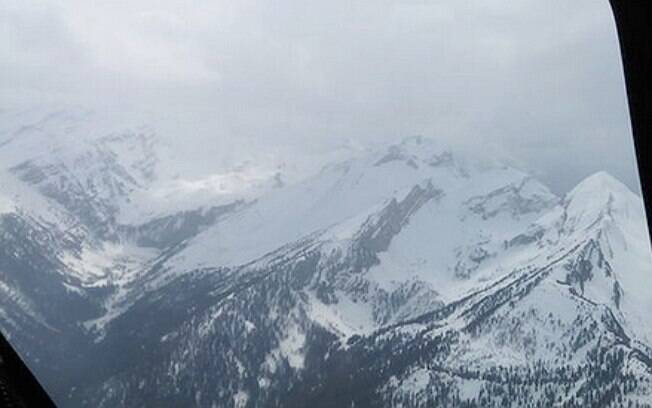 Imagem da região do acidente aéreo nos Alpes Franceses . Foto: Reprodução/Twitter