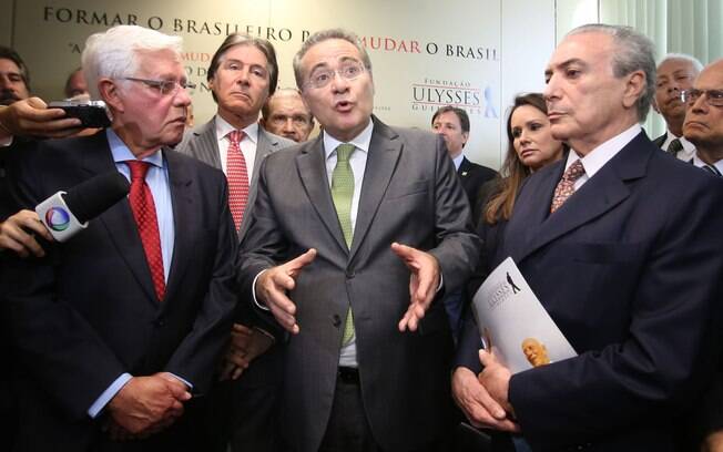 Peemedebistas: o ex-ministro Moreira Franco, o senador Renan Calheiros e o vice Michel Temer