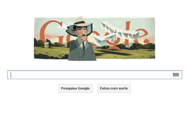 Doodle do Google mostra ilustração de Santos Dumont e do 14 Bis, primeiro avião a voar no mundo