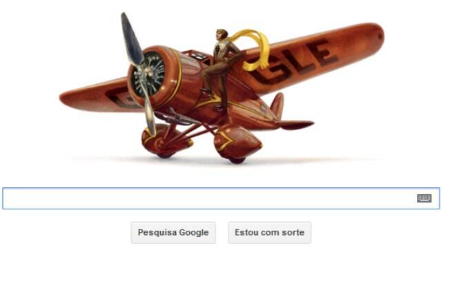 Google faz homenagem com logotipo especial em formato de avião à Amelia Earhart