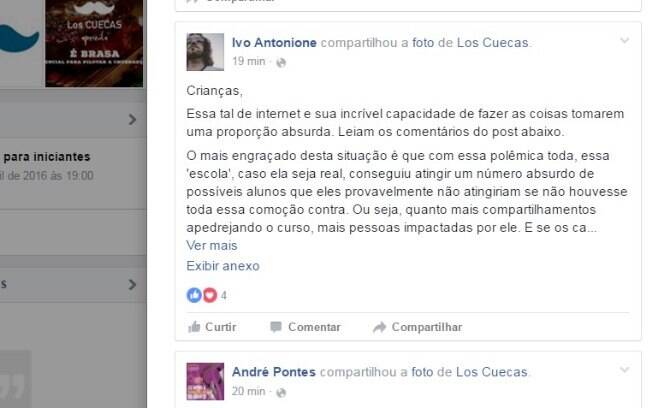 Internautas, na maioria mulheres, bombardearam a página 