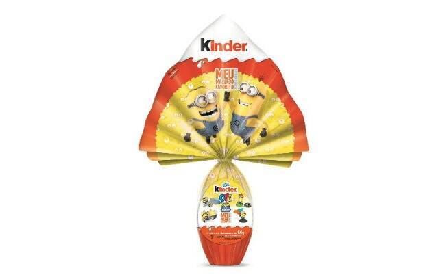 Ovo Meu Malvado Favorito com Minions em diversas situações inusitadas e divertidas; 100 g. De Kinder Ovo - R$ 24,50. Foto: Divulgação/Kinder Ovo