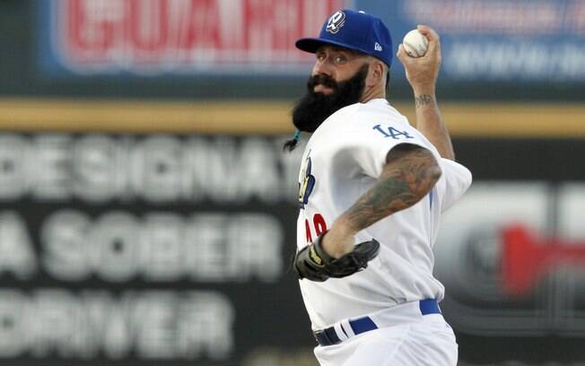 Brian Wilson e sua barba atualmente jogam pelo Los Angeles Dodgers