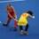 Anne-Sophie Van Regemortel, da Bélgica, acerta Lihua Gao, da China, no confronto entre os dois países. Foto: Getty Images