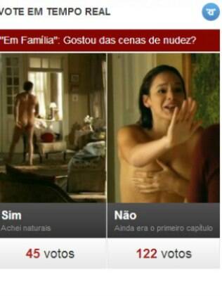 Internauta desaprova cenas de nudez na novela