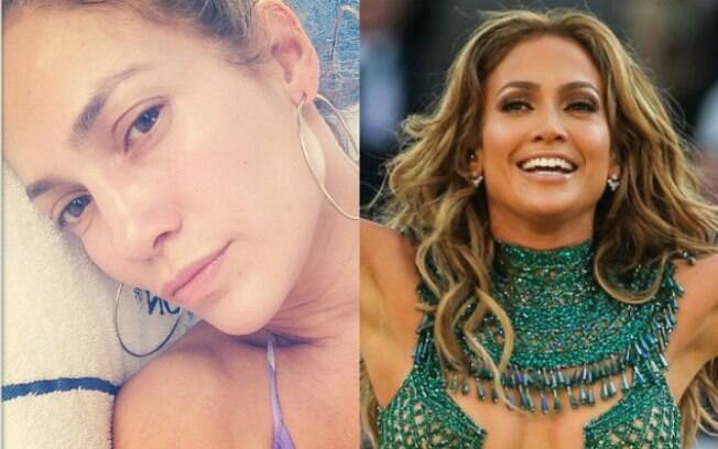 Jennifer Lopez publica imagem em que aparece sem maquiagem