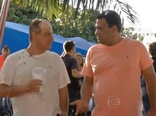 Piloto Osmar Frattini (esquerda) teve um ferimento na cabeça durante o pouso forçado do avião de Huck
