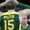 Tiago Splitter e Marcelinho Huertas comemoram. Dupla comandou vitória brasileira. Foto: AP