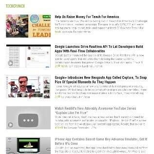 Lista de notícias no Feedly