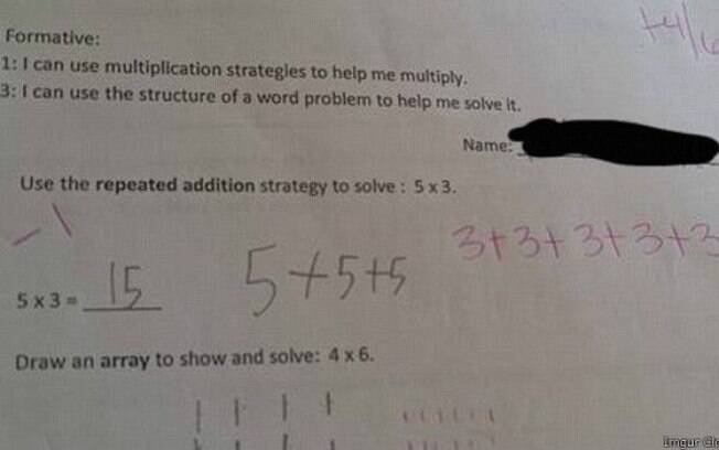 Professor corrigiu a questão dizendo que a resposta do aluno estava errada, foto viralizou