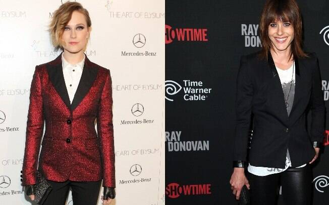 De acordo com o site E! News, as atrizes Evan Rachel Wood (esq.) e Katherine Moennig (dir.) estão namorando há cerca de 2 meses