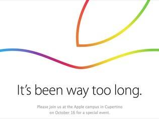 Convite enviado pela Apple para evento no dia 16