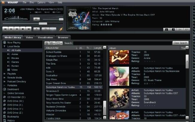 Tela do Winamp: tocador de MP3 deixará de ser oferecido a partir de dezembro