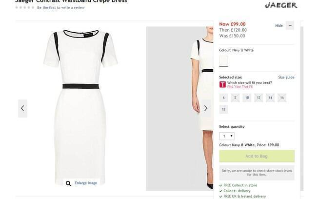 Vestido igual ao usado por Kate Middleton à venda com desconto na loja House of Fraser