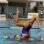Seleção brasileira executa movimentos na piscina do parque aquático Júlio de Lamare