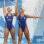 As brasileiras Lara Teixeira e Nayara Figueira se preparam para entrar na água