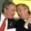 O então presidente dos EUA George W. Bush conversa com o líder Néstor Kirchner em Monterrey, México (12/01/2004)
