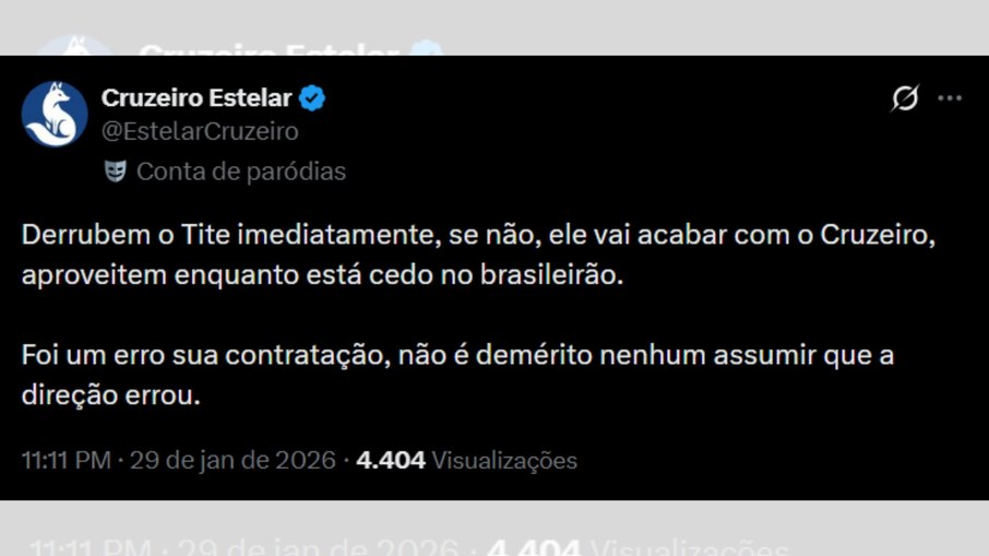 Torcida do Cruzeiro detona Tite após atropelo do Botafogo Torcida do Cruzeiro detona Tite após atropelo do Botafogo