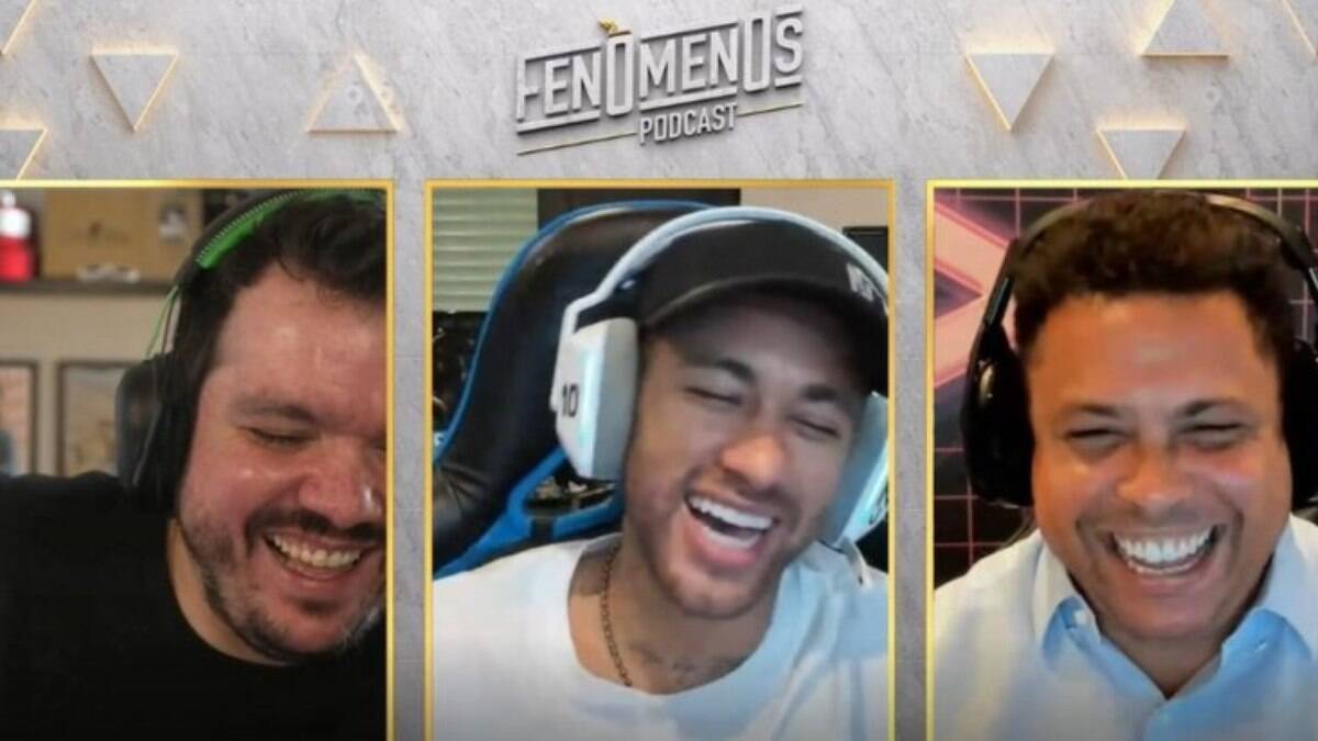 Gaules e Ronaldo 'Fenômeno' recebem Neymar em novo episódio de podcast